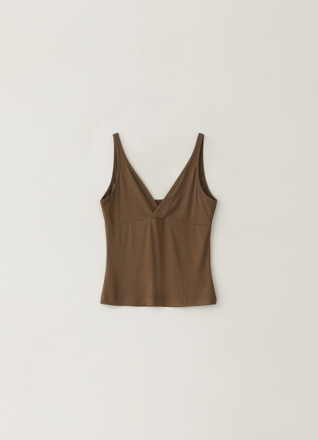 페블엠 [Refurb] 4TH / Spandex V-neck Sleeveless - Brown - pebblem 상품 이미지 1