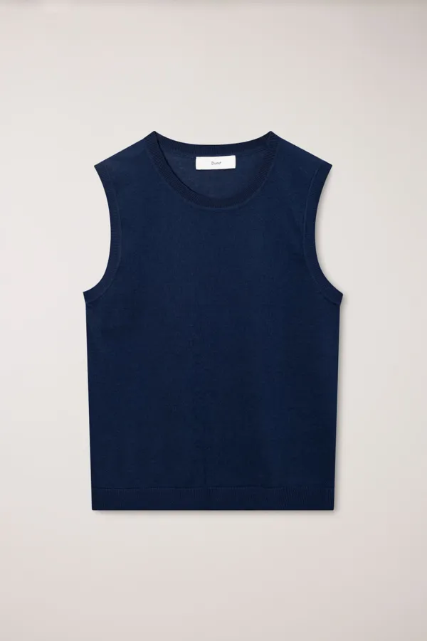 UNISEX SHEER LAYERING KNIT VEST NAVY_UDSW6B131N2