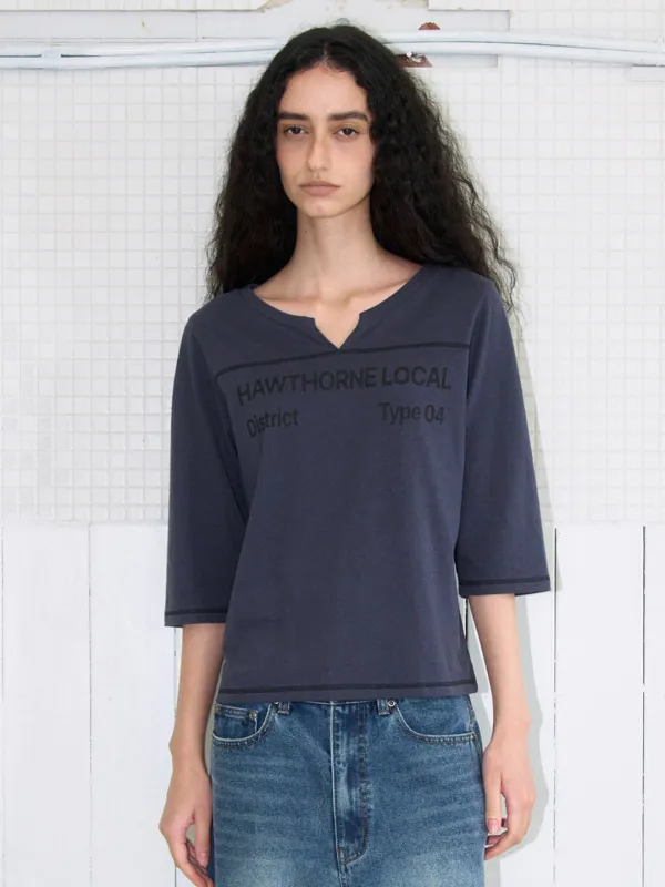 Raw Textured T-Shirt [Navy]