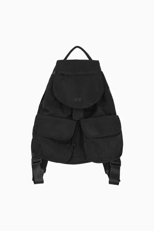 TWO POCKET BACKPACK, BLACK