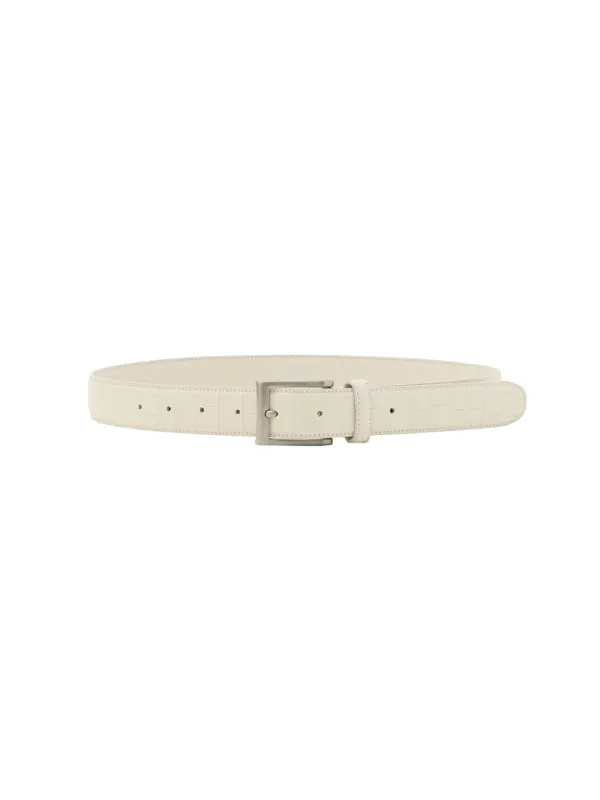 G CRACK LEATHER BELT (IVORY)