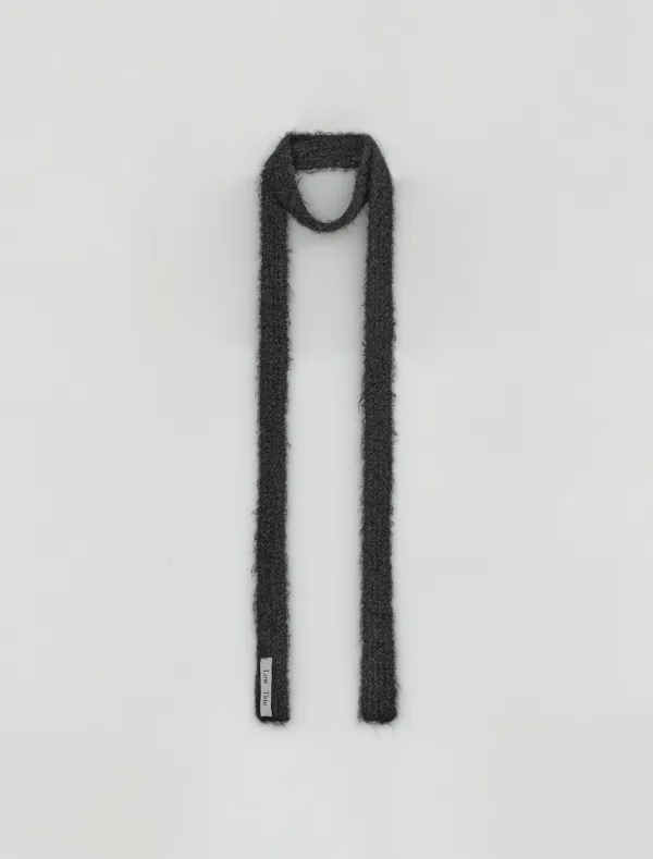 FLUFFY KNIT SCARF [CHARCOAL]