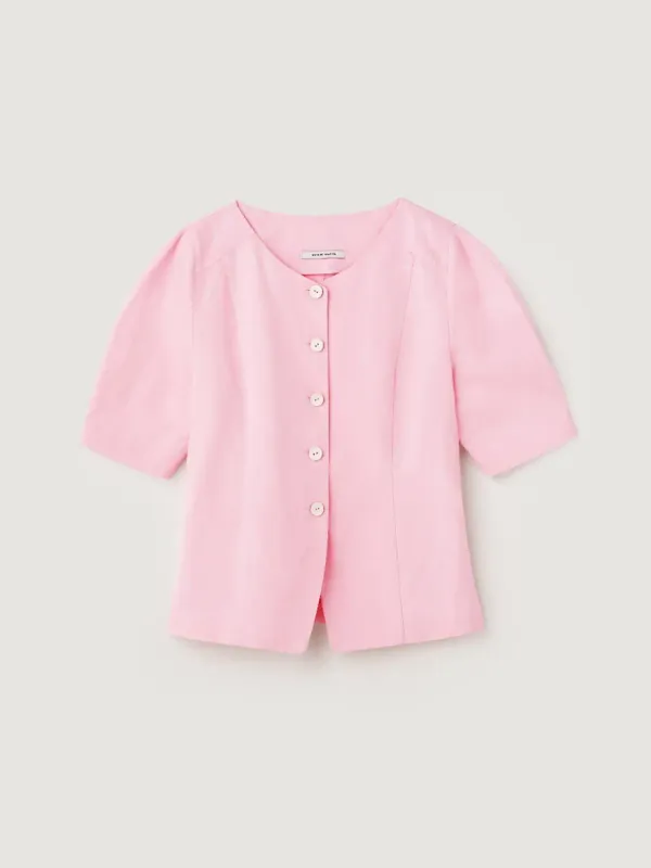 Rounded sleeve jacket - Pink