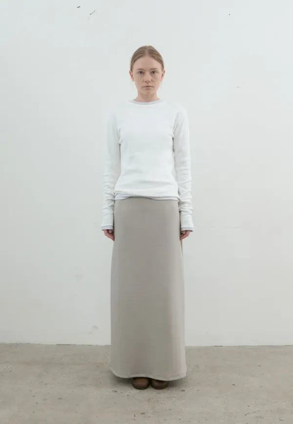 Relax jersey maxi skirt (sand beige)