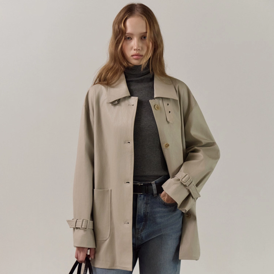 엘리오티 Leather Trench Coat_3Color 상품 이미지 3