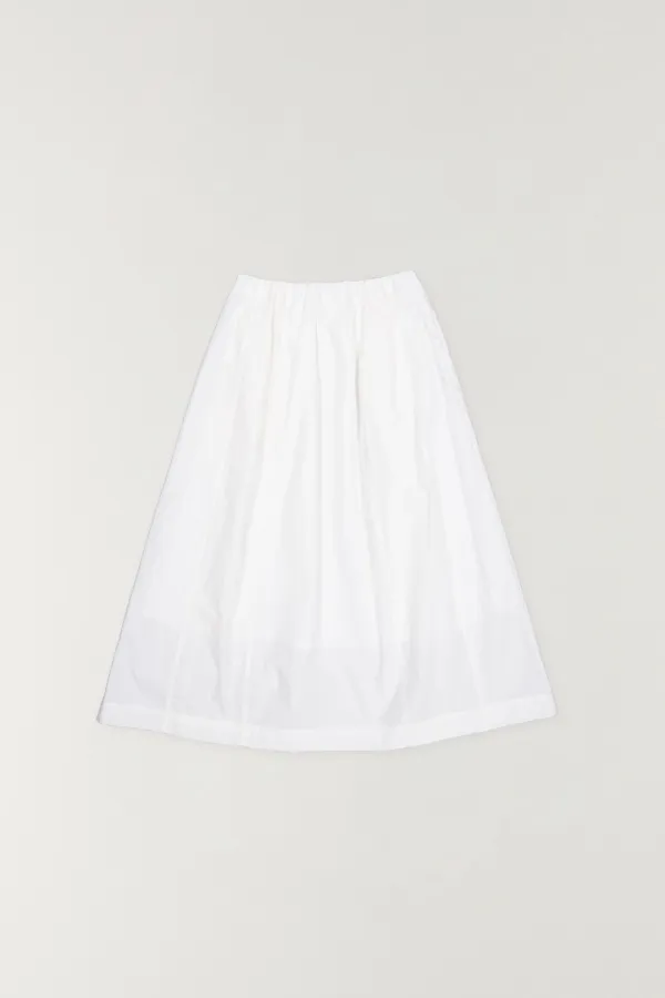 볼륨 패널 롱 스커트 WHITE