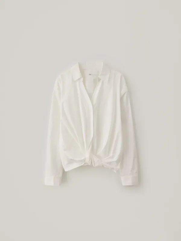 Twisted Hem Shirt - White