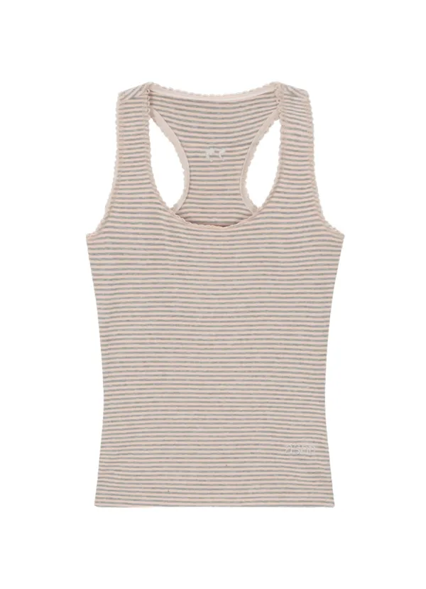 RIPPLE STRIPE SLEEVELESS / PINK