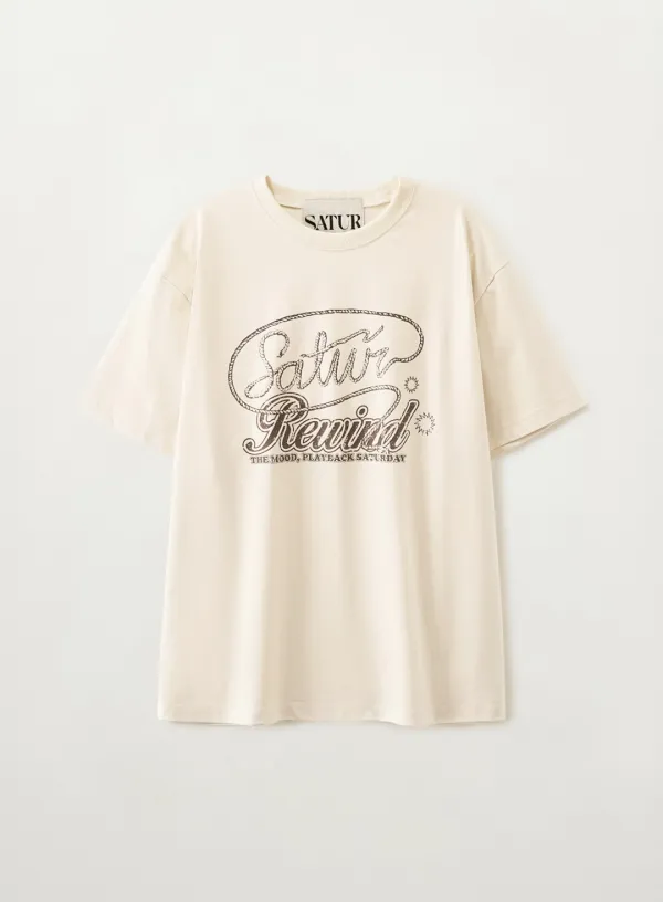 Rewind Graphic T-shirt - Cream