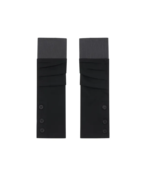 Pleats button arm warmer BLACK