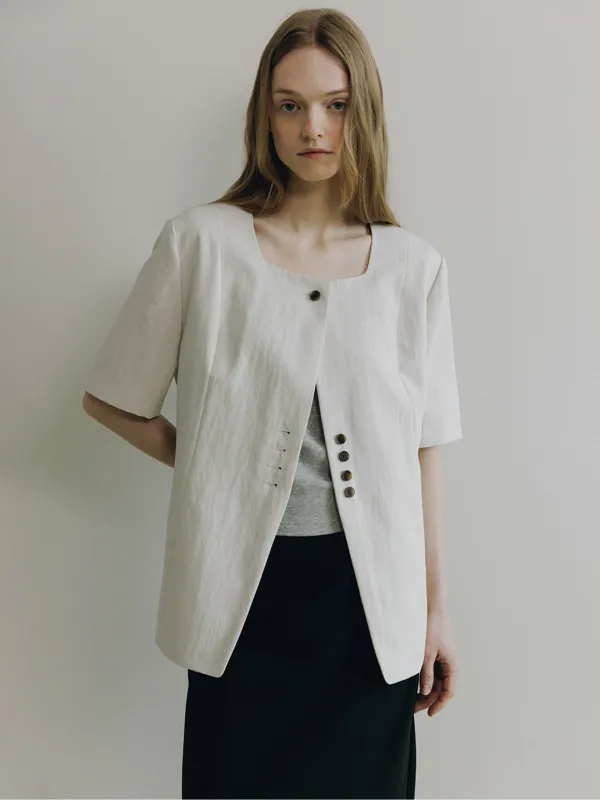 [02_M 6/10 예약배송]Square Neck Half Sleeve Jacket SW6MJ730-90
