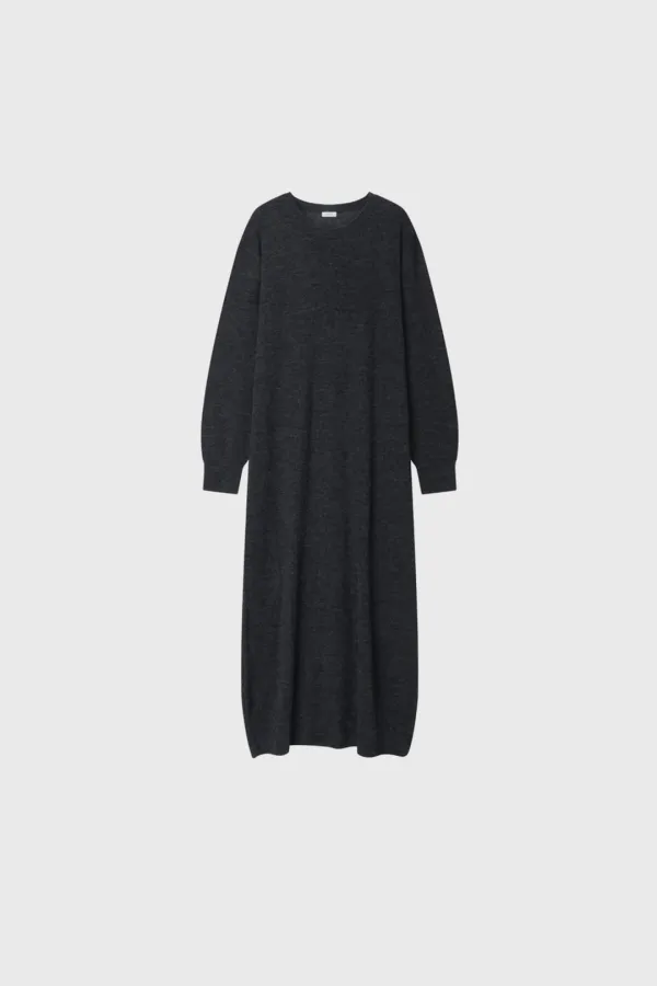 Alpaca Knit Dress (Beige / Dark Gray)