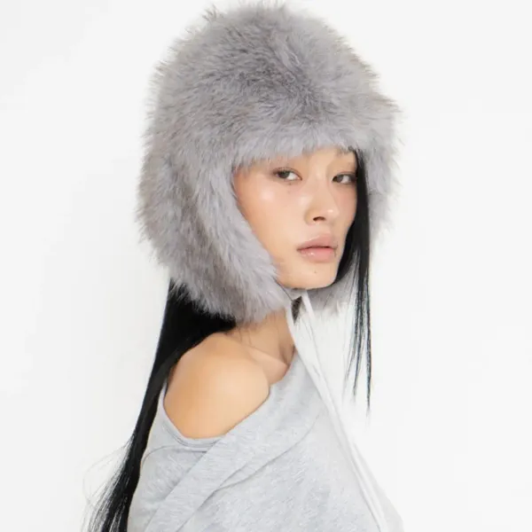 BAMBI FUR HAT (COOL GREY)