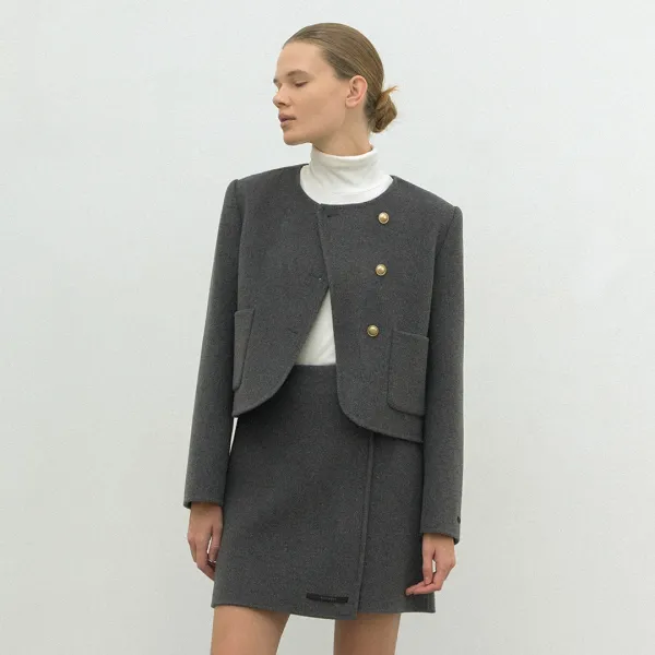 (Z-JK-2955)WOOL HANDMADE SET-UP JACKET