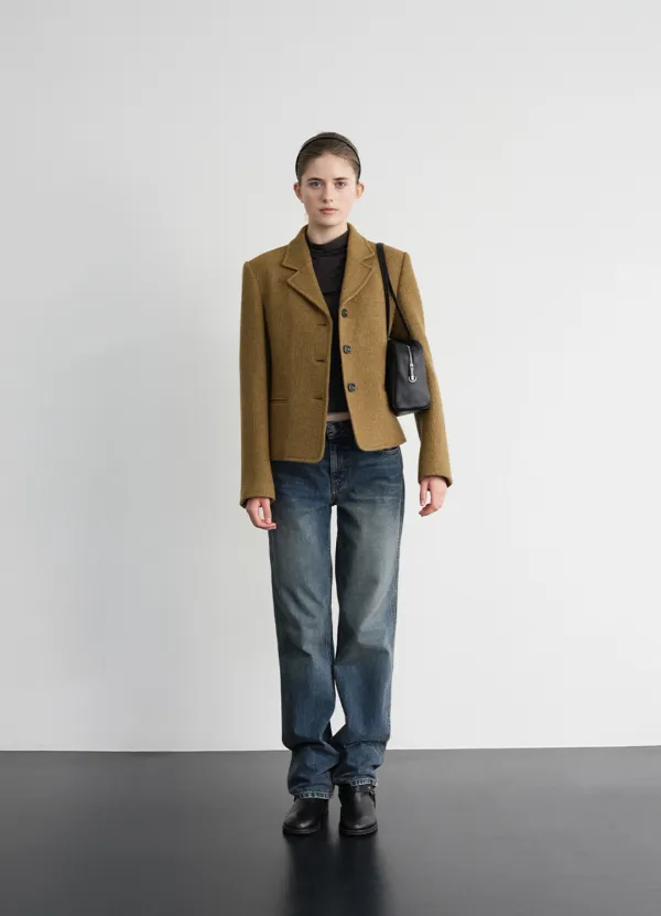 Atelier Wool Cropped Jacket_Camel