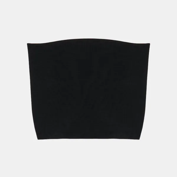 back point knit tube top (black)
