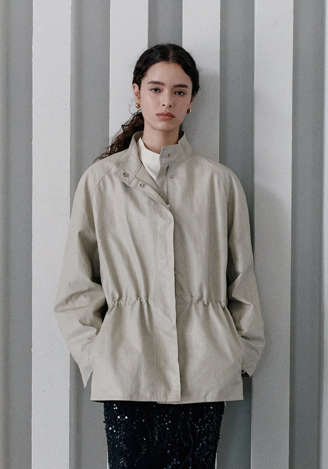 엘로주 Bern Leather Jacket (Light Beige) 상품 이미지 2