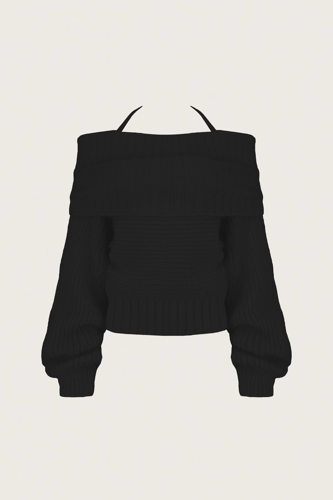 클리시어 Palette off-shoulder ribbon knit, Black 상품 이미지 1