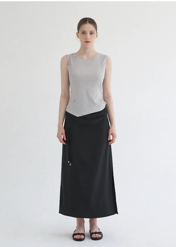  [44-120]  Maeve Unbalance Sleeveless  메이브 언발란스 슬리브리스 (여름-다이마루-데일리룩-유니크-출근룩-마실룩-꾸안꾸-페미닌룩-오피스룩-레이어드-골지-나시-언발-자체제작-빅사이즈) 