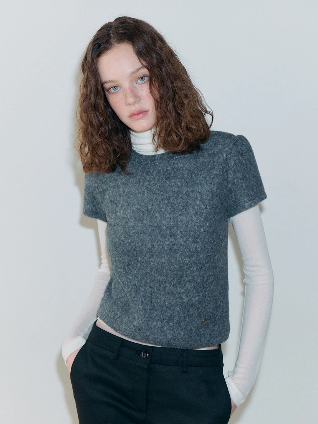 에트몽 Cozy Puff T-Shirt, Charcoal 상품 이미지 1