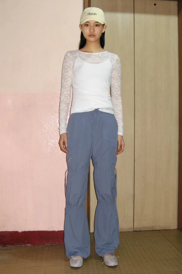 Work Wear String Pants (Light Indigo)