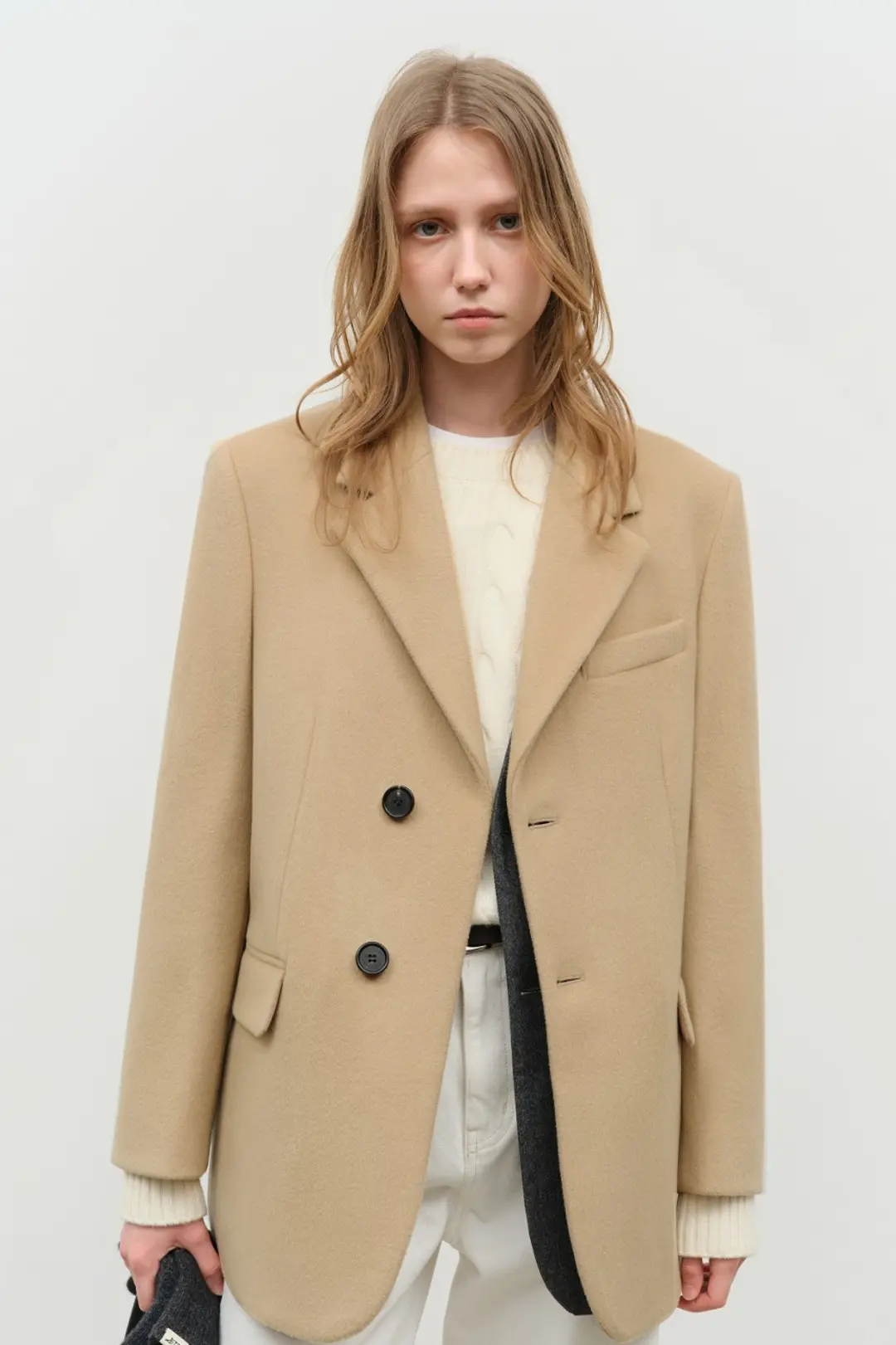 던스트 UNISEX LAYERED HEAVY WOOL BLAZER CAMEL 상품 이미지 1