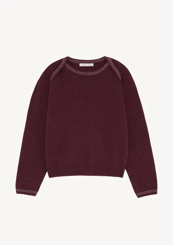 Envelope Neck Knit in Burgundy