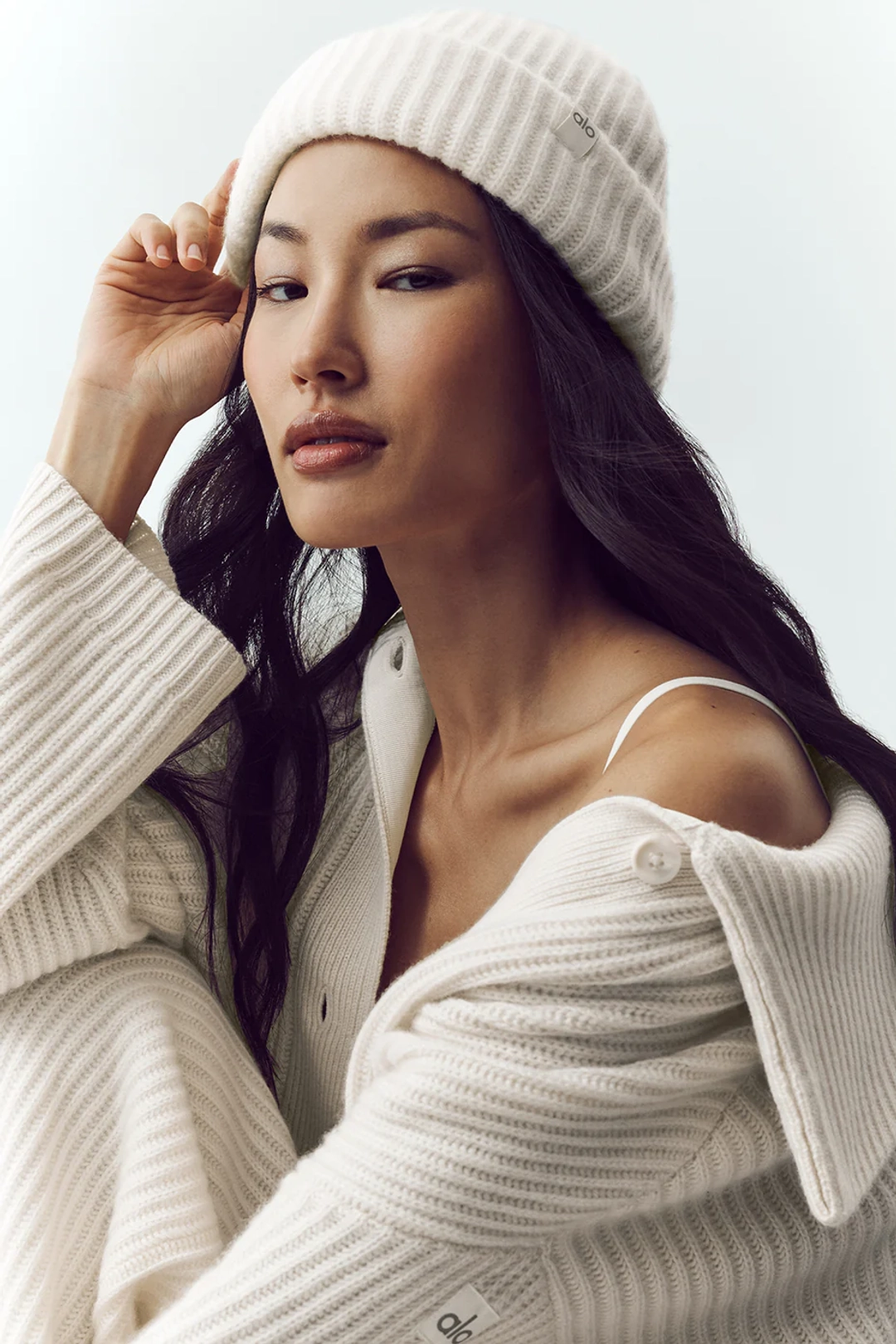 알로요가 Courchevel Cashmere Beanie - Ivory 상품 이미지 2