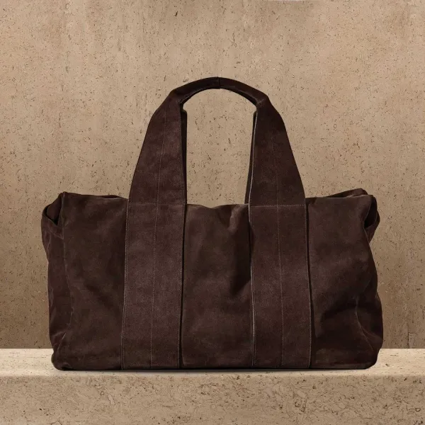 Suede Montecito Weekend Bag - Cafe
