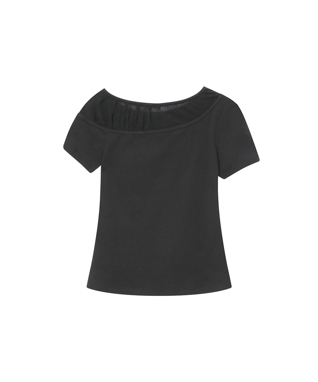 미세키서울 [레이 PICK] Sheer shirring layered top CHARCOAL 상품 이미지 2
