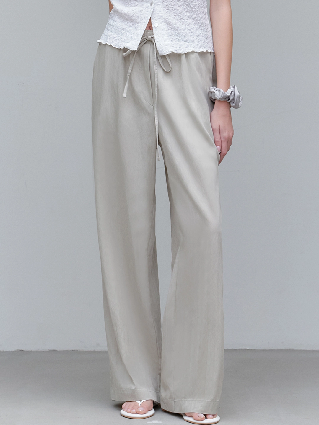아워코모스 comos 1144 nylon wide banding pants (light khaki) 상품 이미지 1