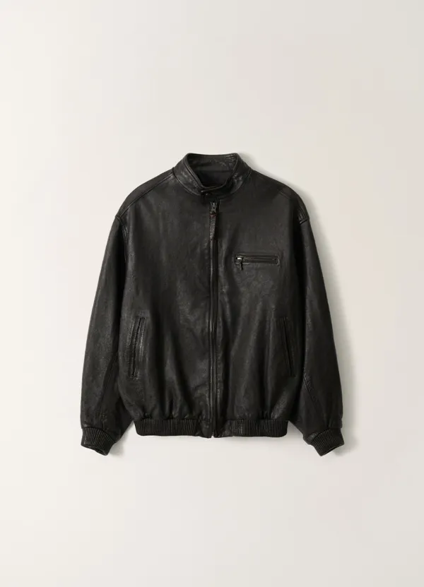 Leather Single Rider jacket (Black)