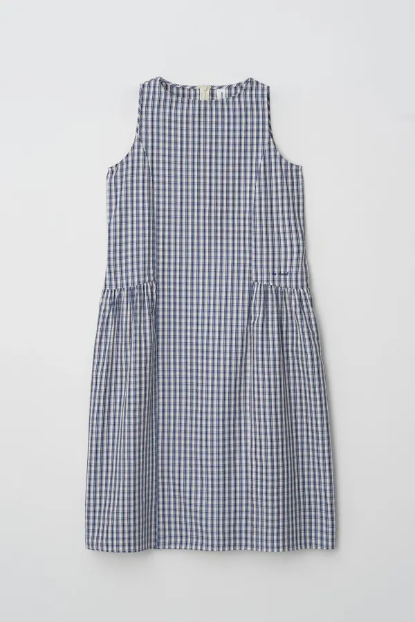 renee check dress - ivory