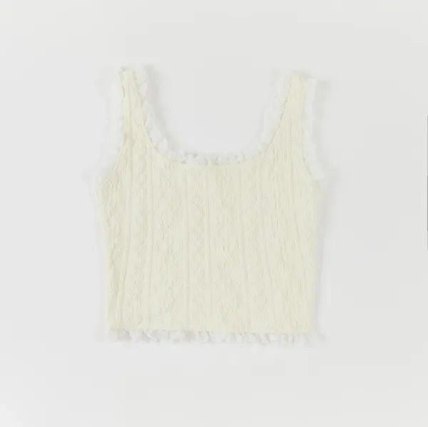 [6th] Angel lace sleeveless - white