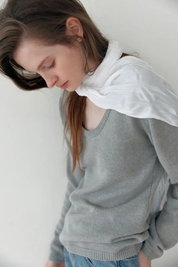 Clair U-Neck Knit_Gray