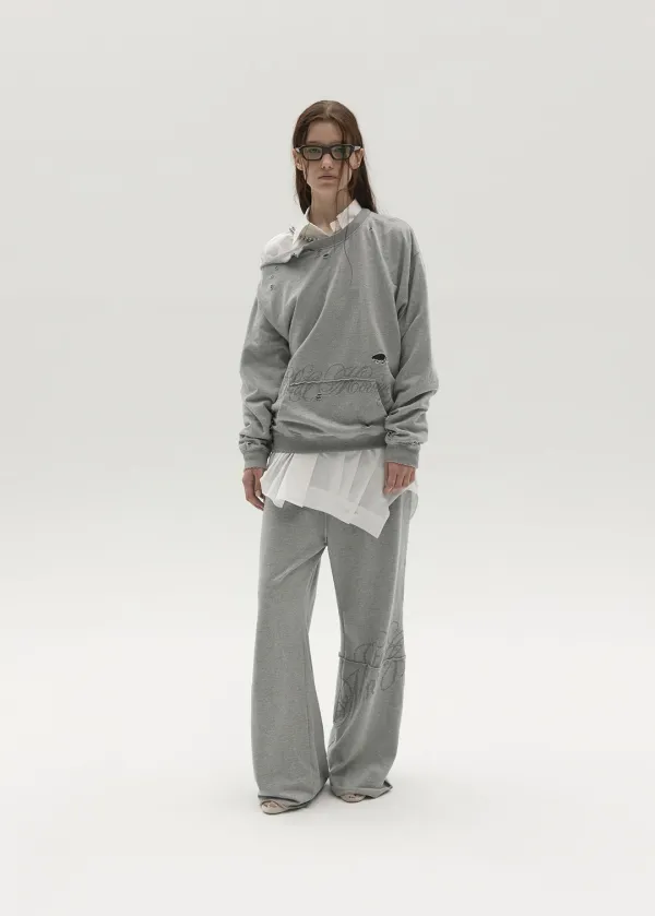 ASYMMETRIC-CUT SWEATSHIRT (MELANGE GREY)