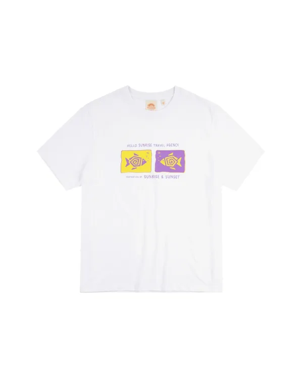 Geometric Fish Tee_White