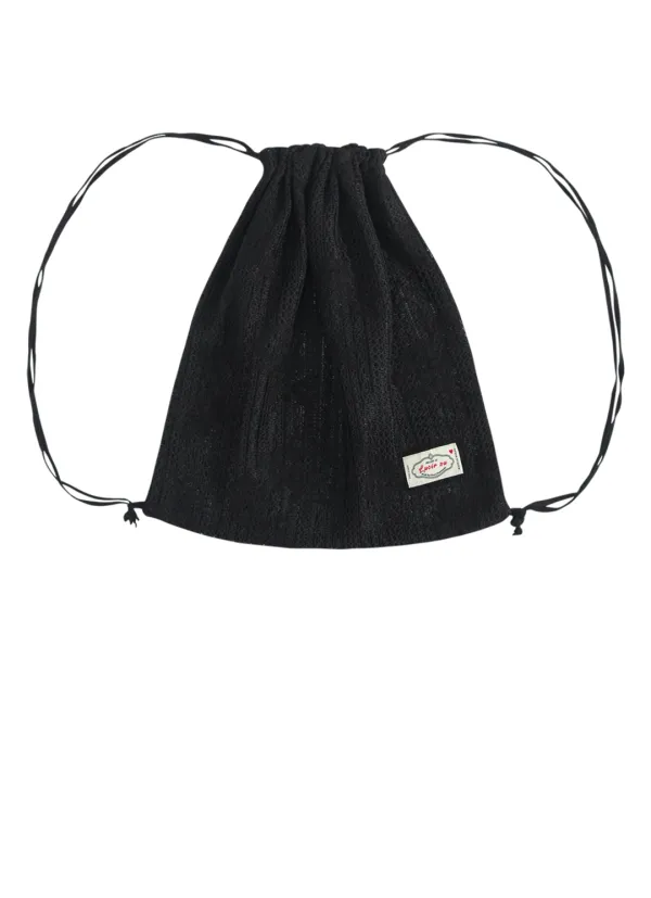 Wildflower Lace String Backpack (black)