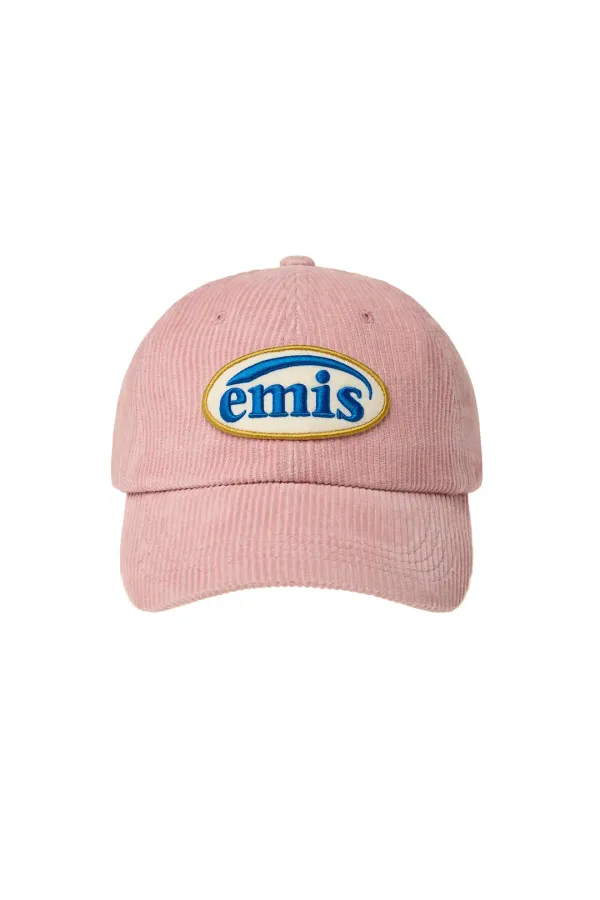 CORDUROY WAPPEN BALL CAP (RENEWAL)-PINK