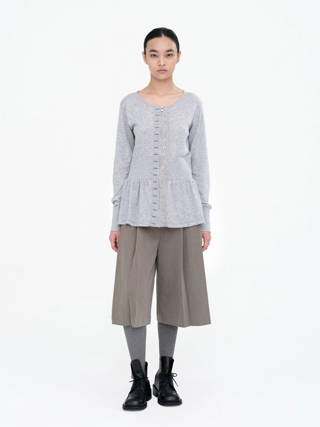 밀로 우먼 Wide Tuck Culotte Pants [Brown] 상품 이미지 2