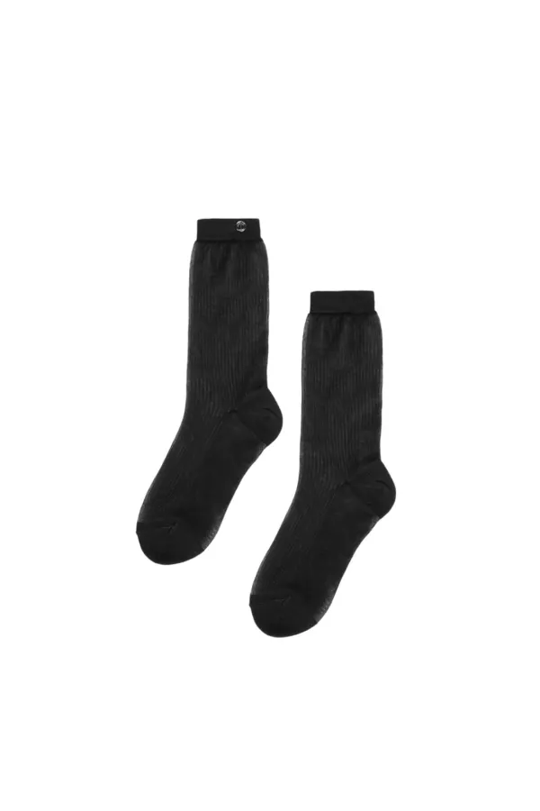 Glitter Crew Socks [ Black ]