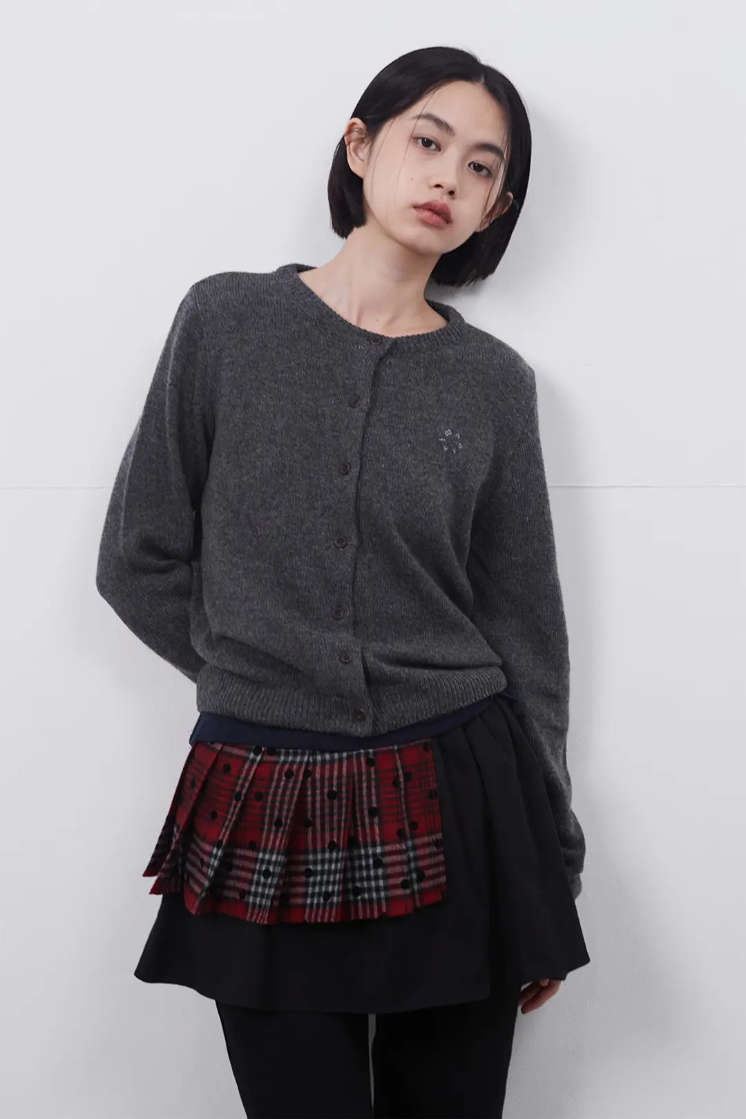 오헤시오 BASIC STANDARD CARDIGAN, GRAY 상품 이미지 2