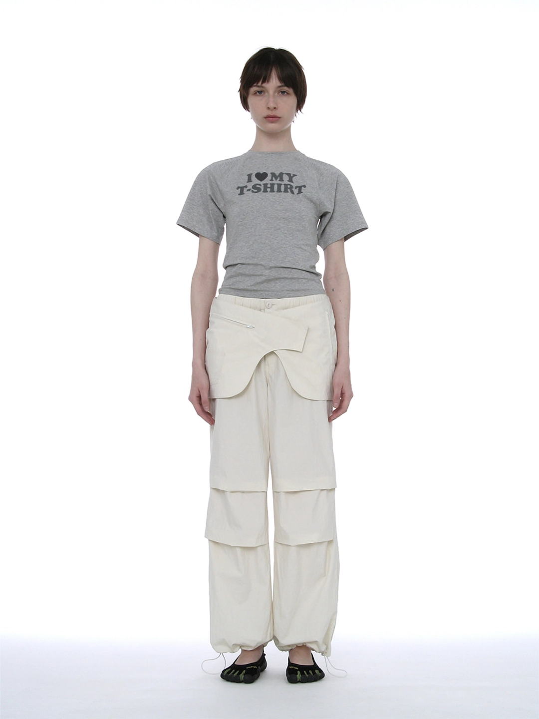 파르티멘토 [WOMEN] BELTED LAYERED PARACHUTE PANTS_IVORY 상품 이미지 2