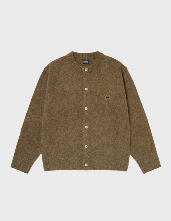 CREST SHAGGY DOG ROUND CARDIGAN / M.Brown