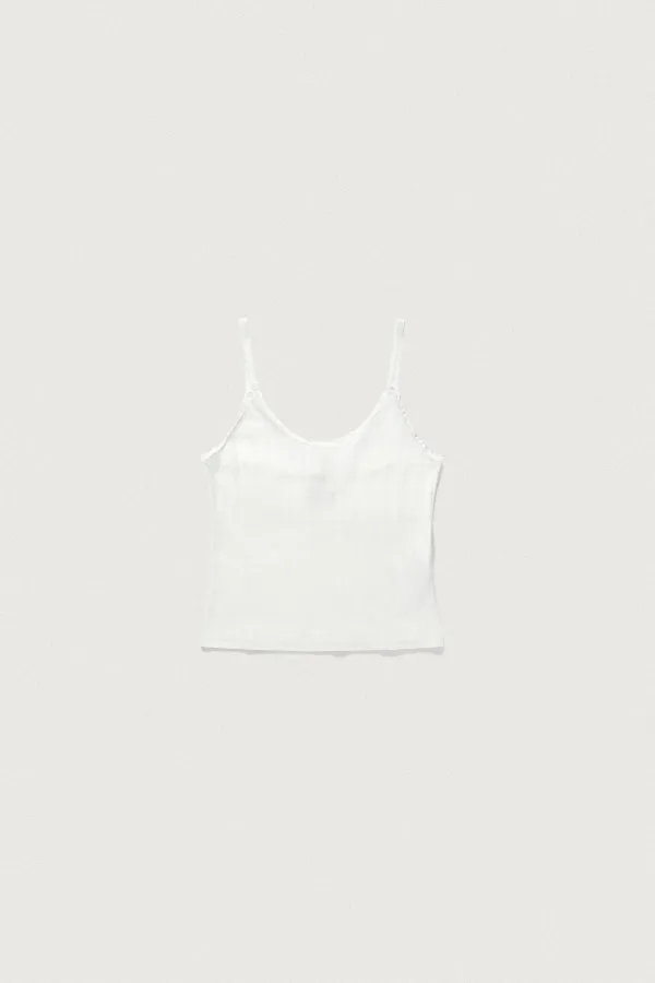 LACE TRIM SLEEVELESS T [IVORY]
