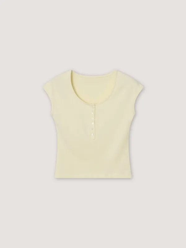 [2nd] Day Henley Tee - Lemon