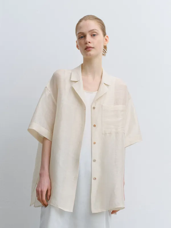 TVR SHEER SILK SHIRT JACKET_IVORY