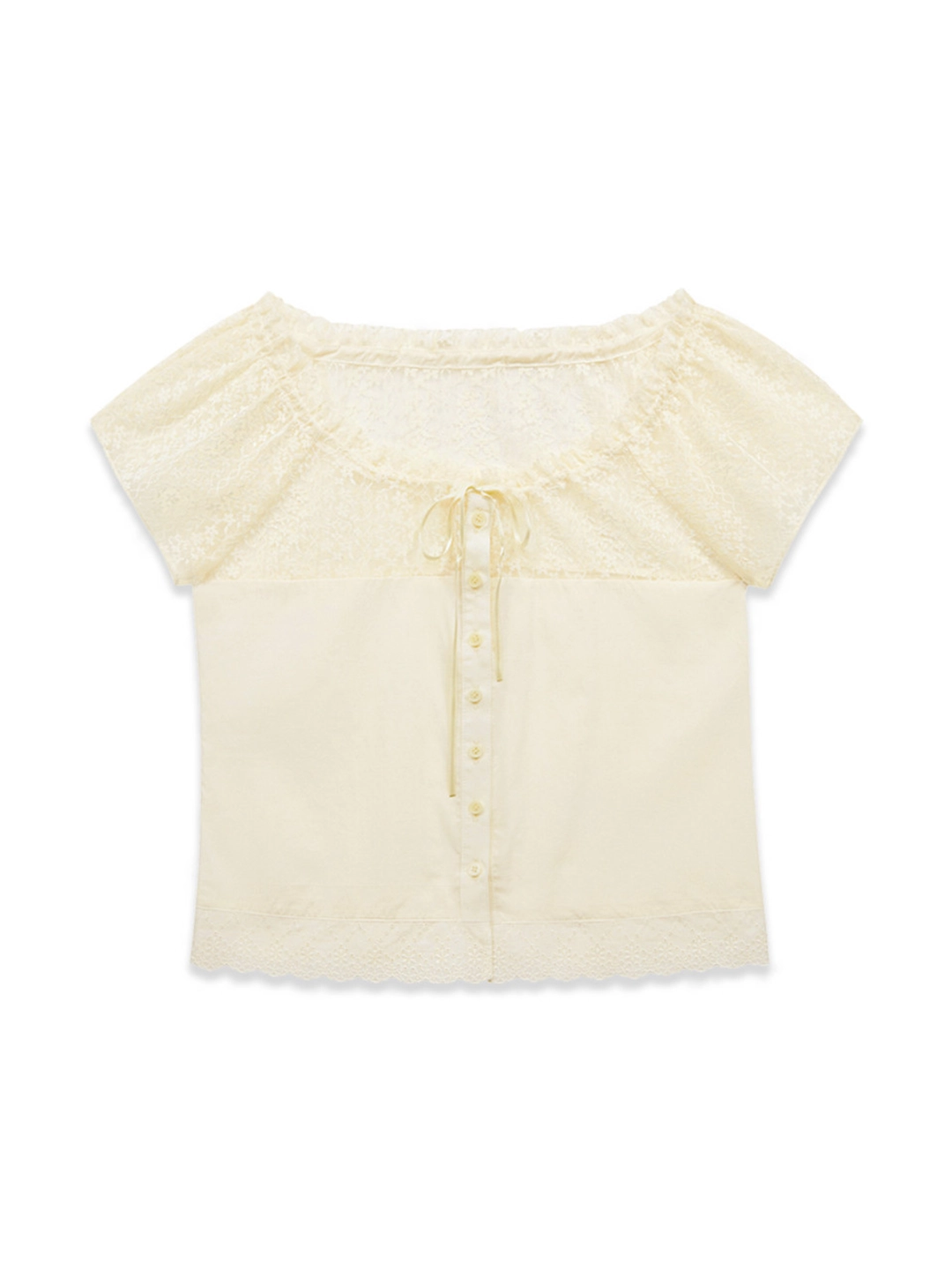 마가린핑거스 FLOWER LACE BLOUSE (CREAM) 상품 이미지 1