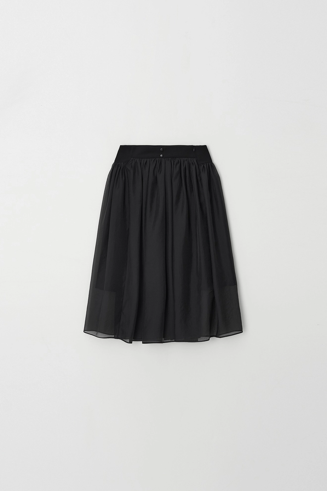 아뜰리에에디션 Waist-Contrast Flared Sheer Skirt (black) 상품 이미지 1