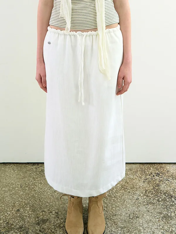 Lea slub-cotton long skirts
